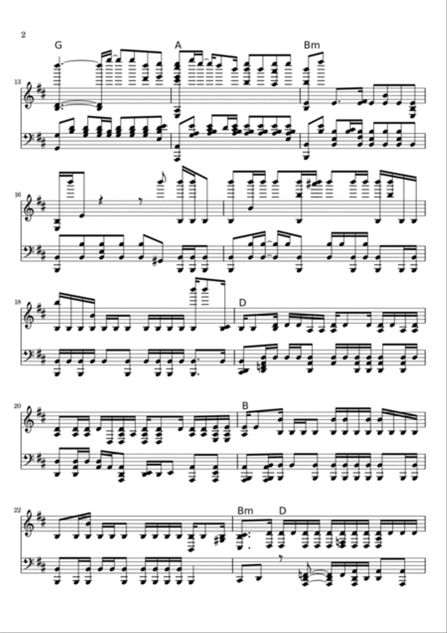 Hesretindeyem(I am in a sorrow) Piano Solo scores gallery preview page 2