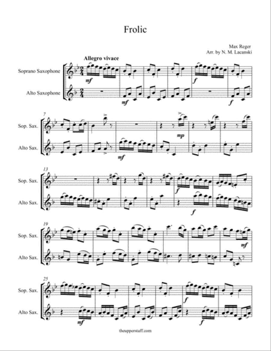 Frolic Frolic Woodwind Duet scores gallery preview page 1