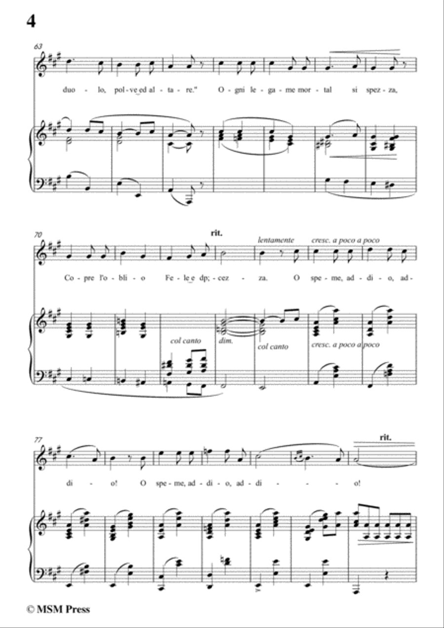 Tosti-Addio! in A Major,for Voice and Piano Tosti-Addio! in A Major,for Voice and Piano Voice Solo scores gallery preview page 6
