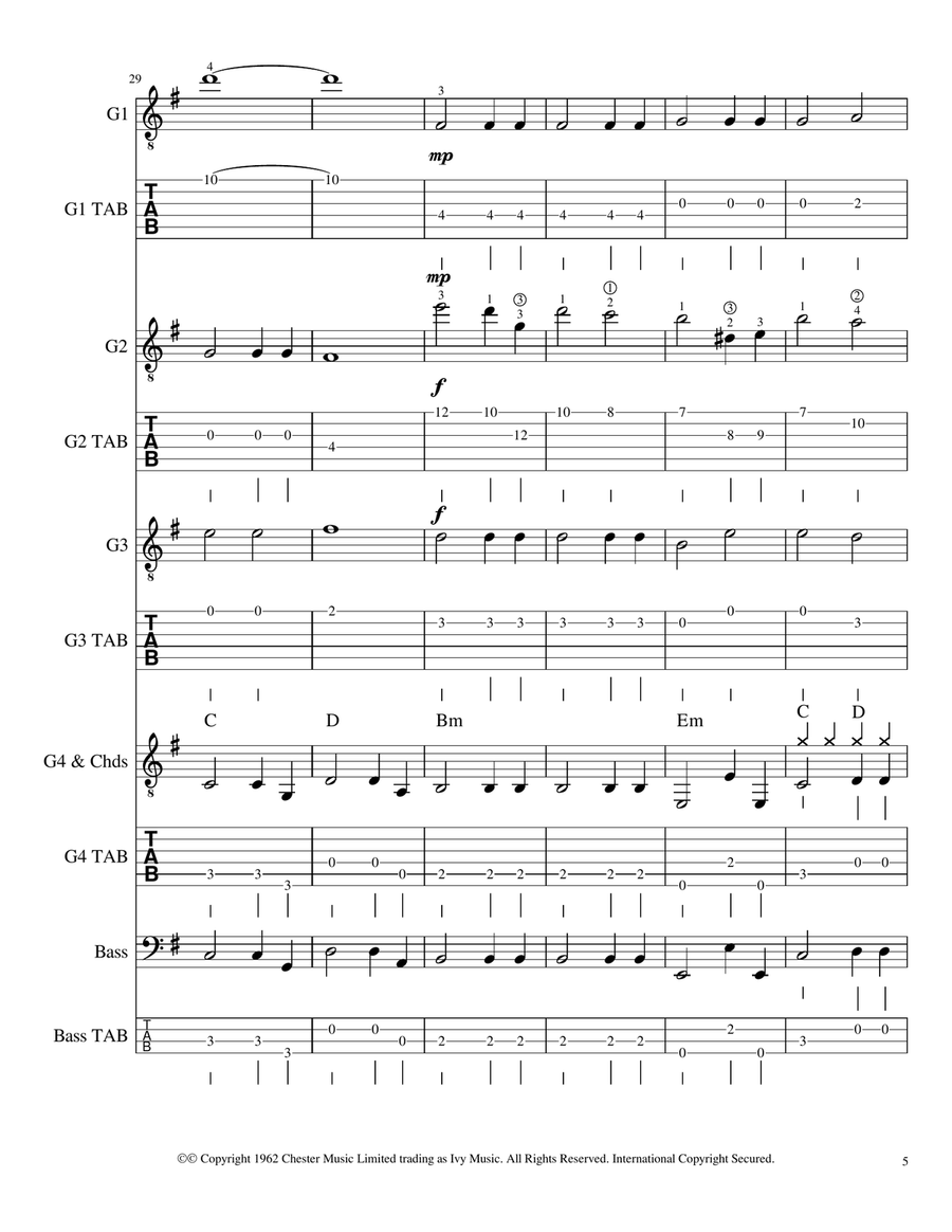 Telstar Guitar Ensemble scores gallery preview page 5