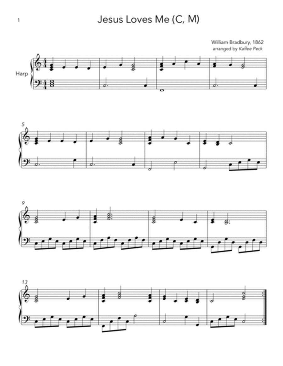 55 Hymns for Harp: Sampler 1