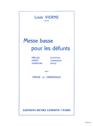 Messe basse pour les defunts Op. 62