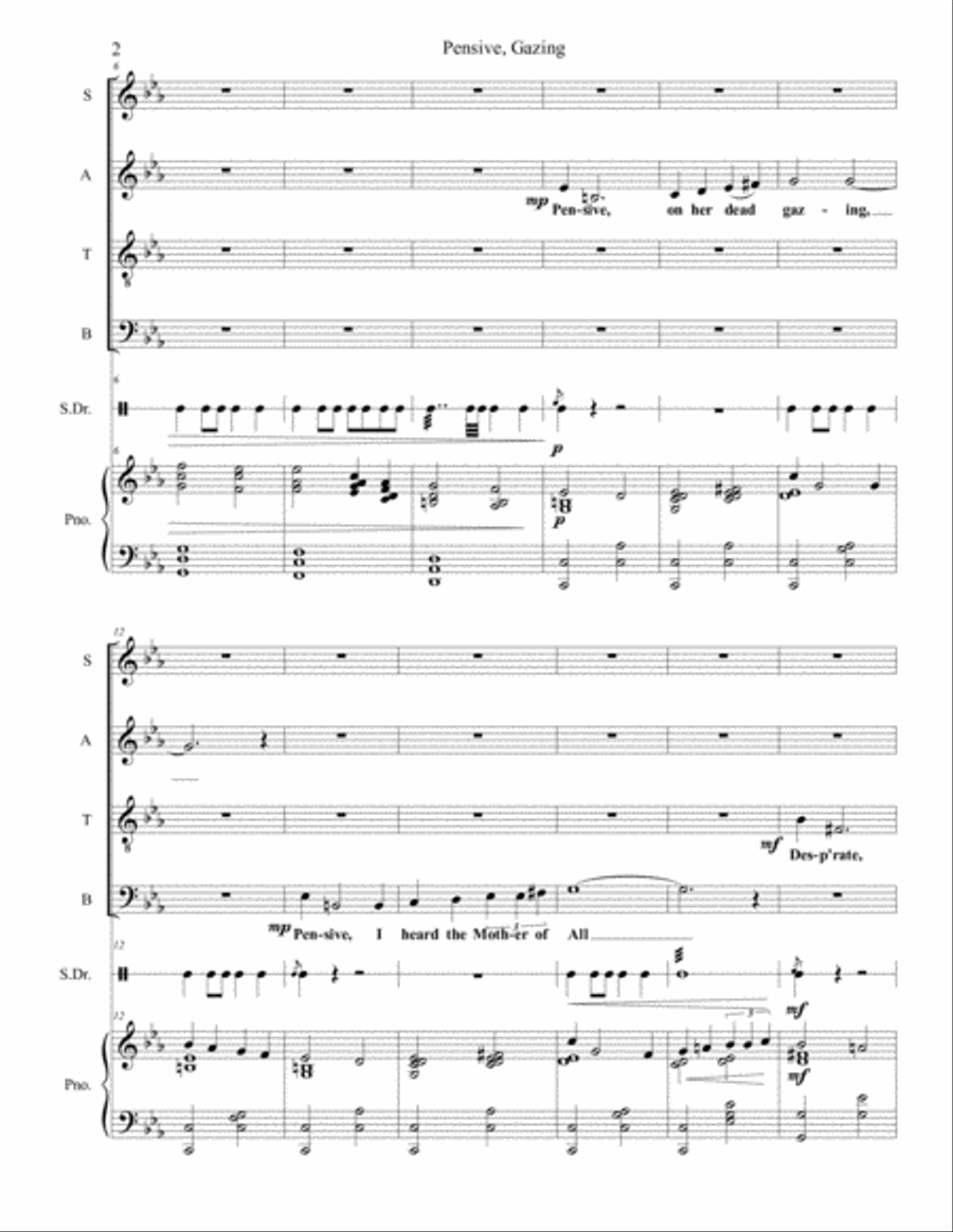 Pensive, Gazing Pensive, Gazing 4-Part scores gallery preview page 2