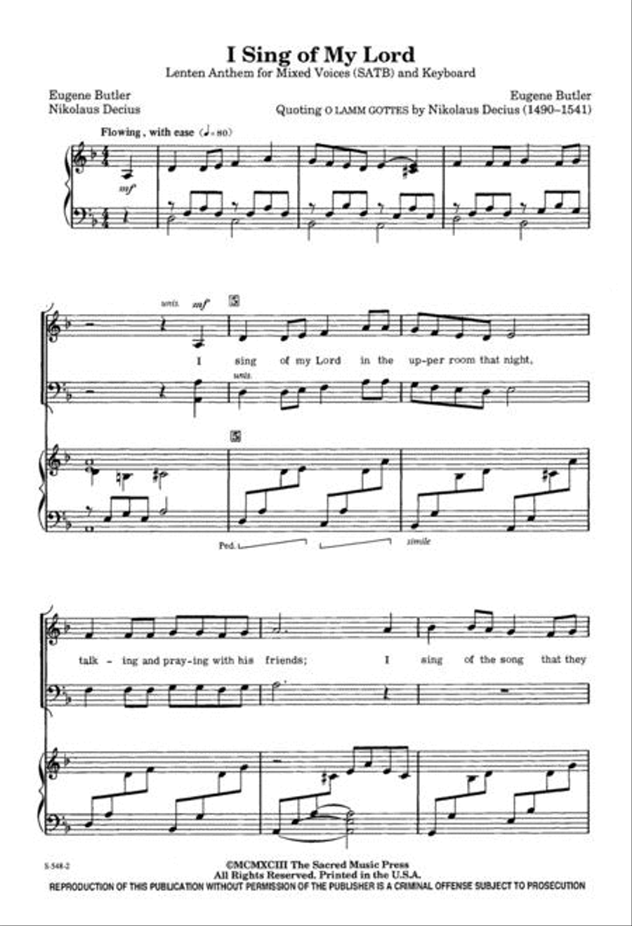 I Sing of My Lord 4-Part scores gallery preview page 2