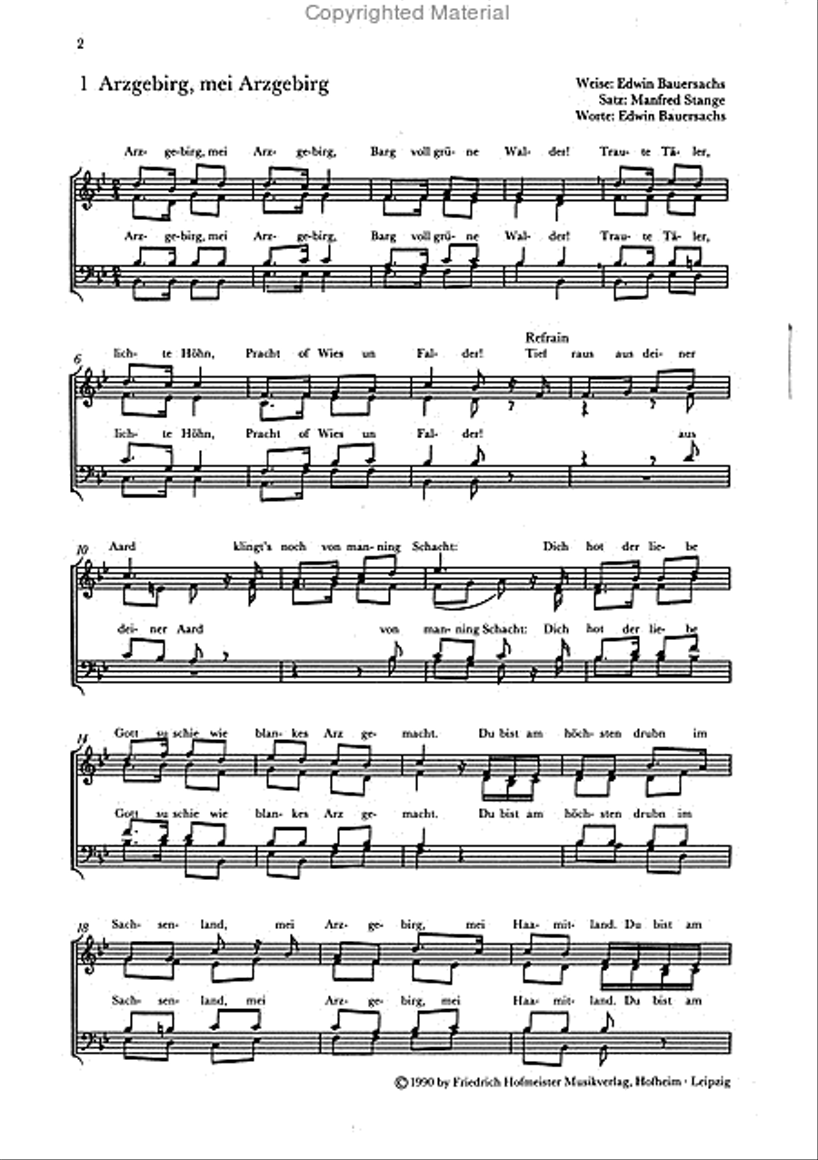 Arzgebirg, mei Arzgebirg, Heft 1 4-Part scores gallery preview page 2