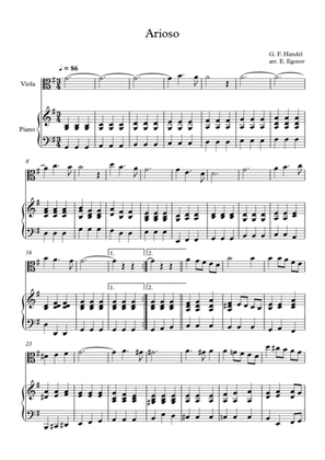 Arioso, George Frideric Handel, For Viola & Piano