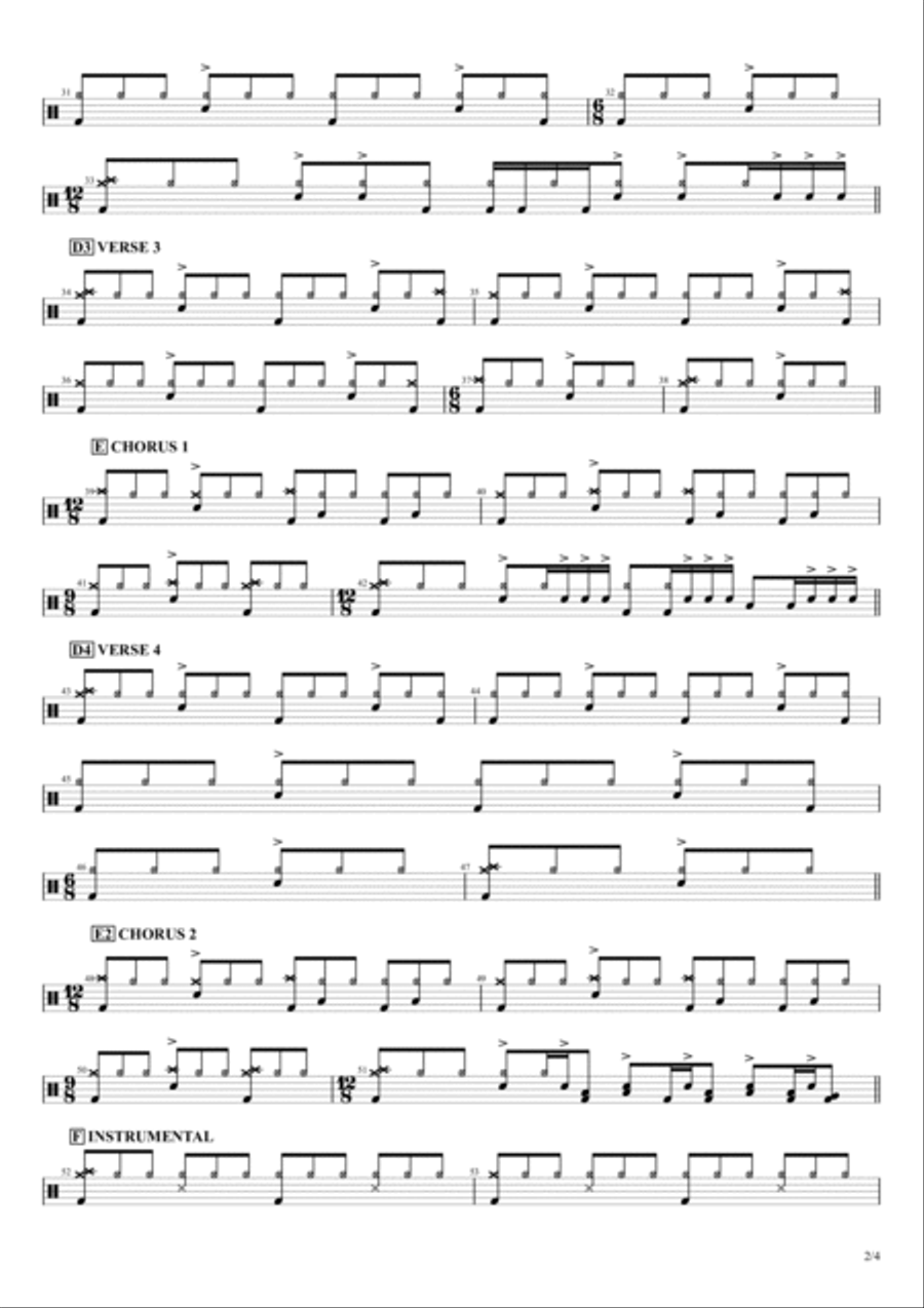 Nothing Else Matters Drum Set scores gallery preview page 2