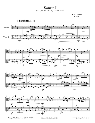 Handel: Six Sonatas Complete for Viola Duo