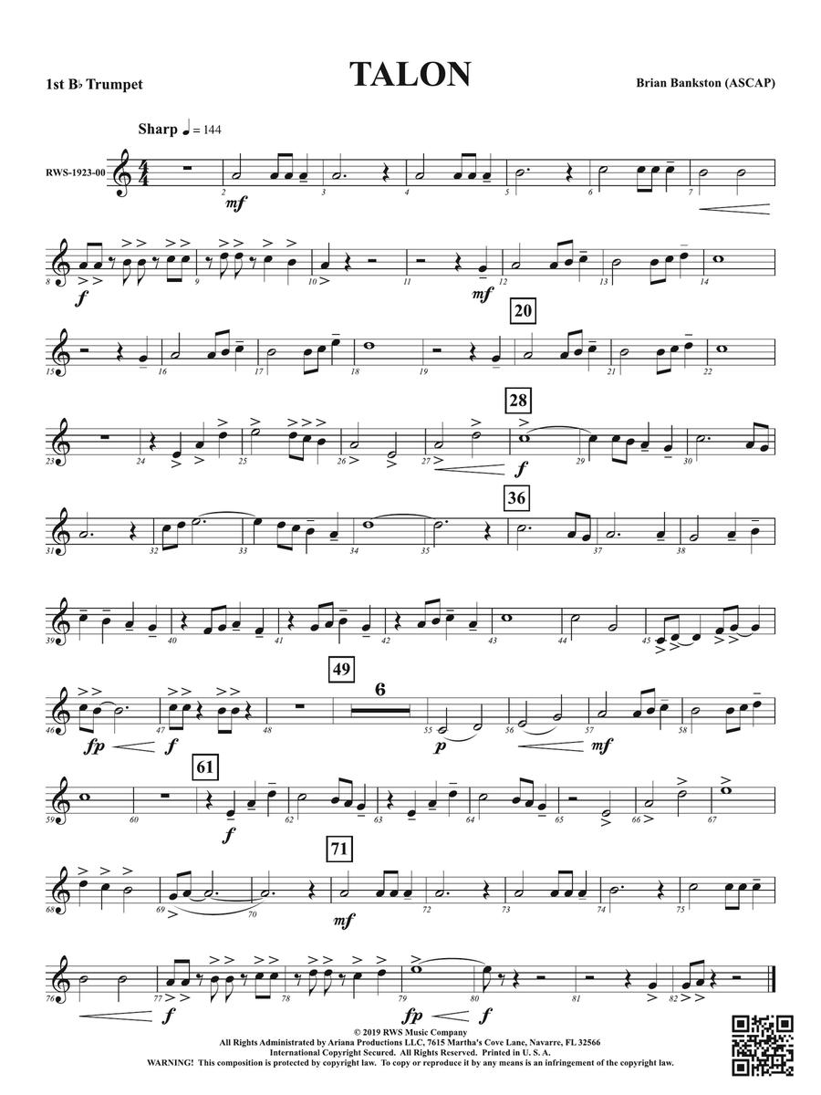 Talon: 1st B-flat Trumpet B-Flat Trumpet scores gallery preview page 1