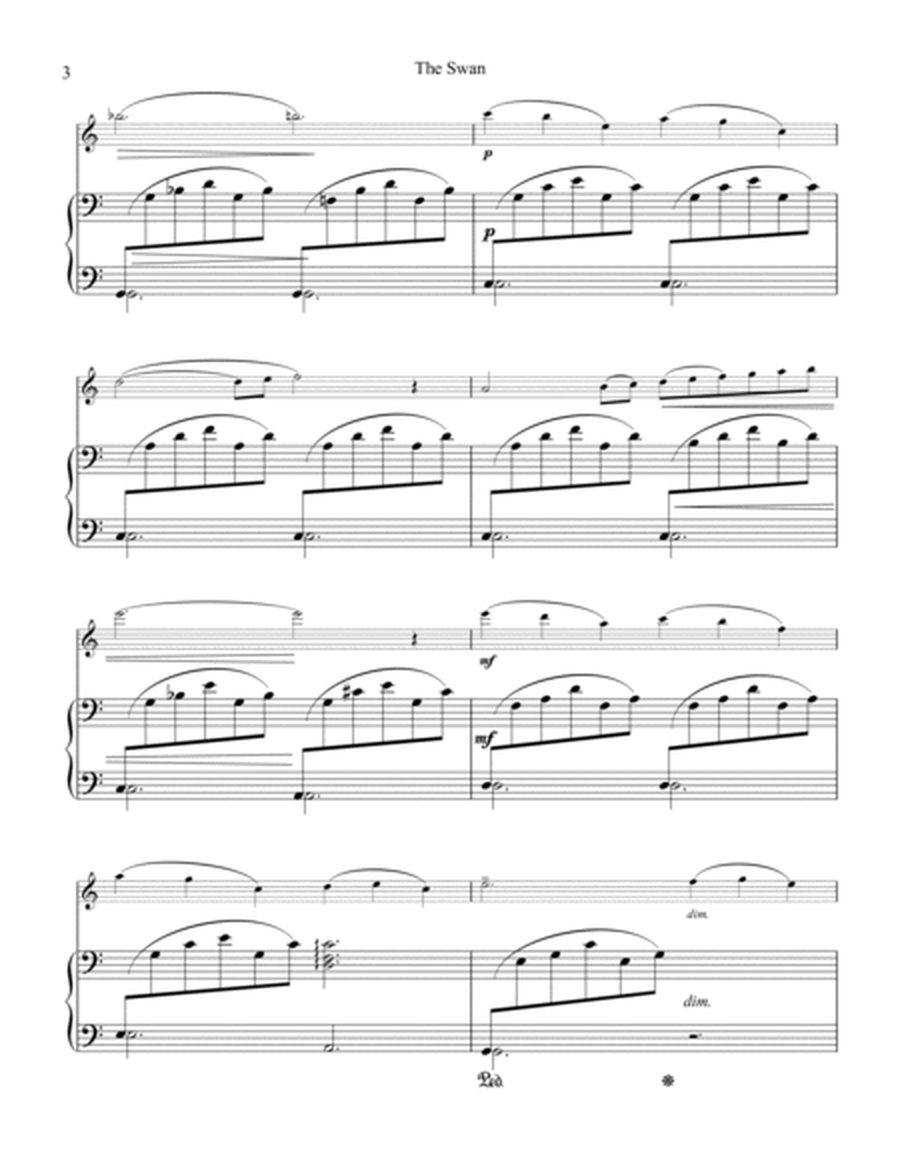 The Swan / Le cygne for easy 1 piano, 4 hands (3 hands) image number null