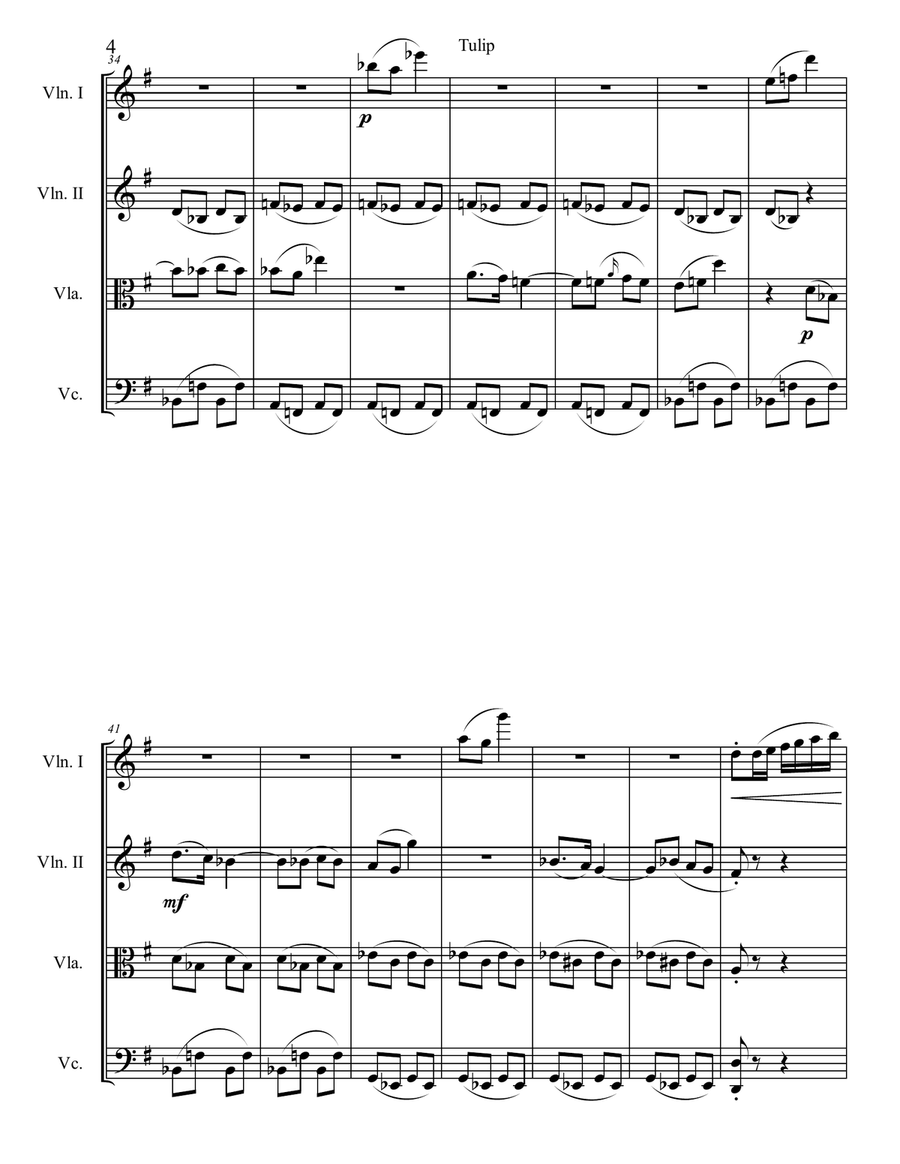 Tulip Tulip String Quartet scores gallery preview page 4