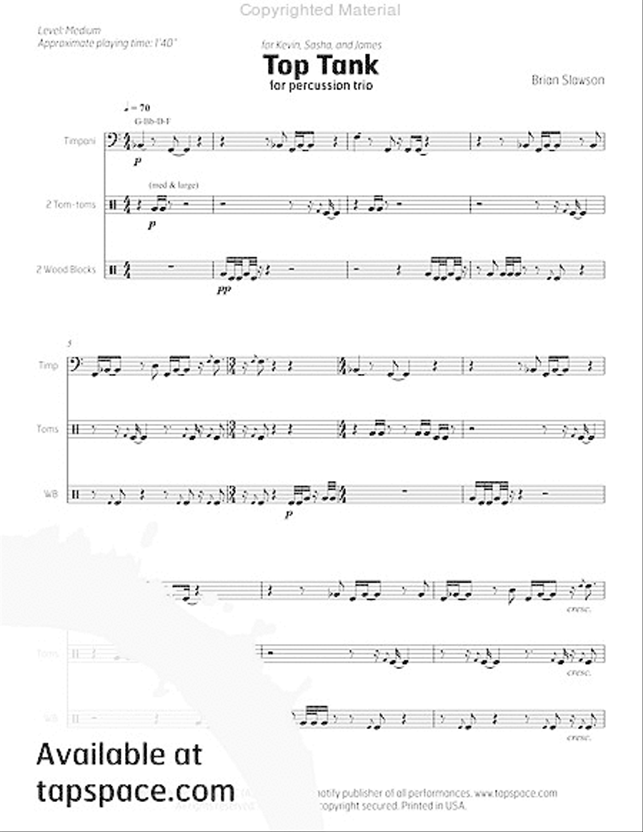 Top Tank Top Tank Percussion Ensemble scores gallery preview page 6