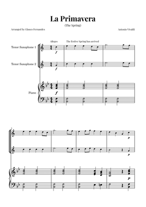 La Primavera (The Spring) by Vivaldi - Tenor Saxophone Duet and Piano