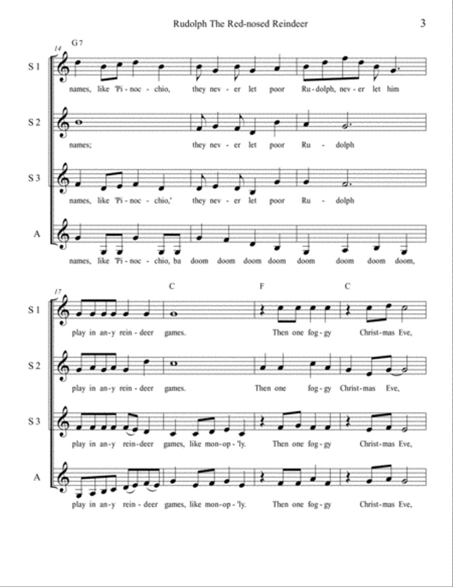 Rudolph The Red-nosed Reindeer SSA scores gallery preview page 3