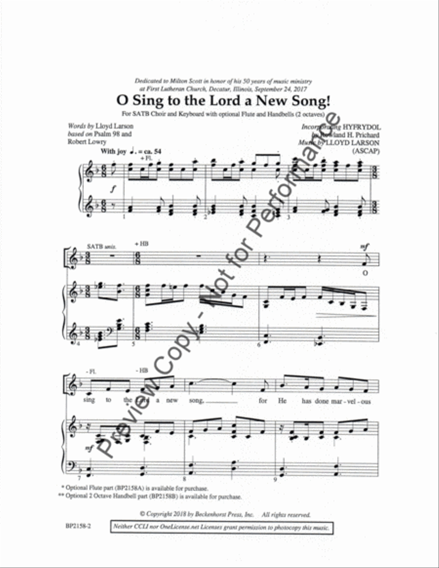 O Sing to the Lord a New Song! 4-Part scores gallery preview page 2