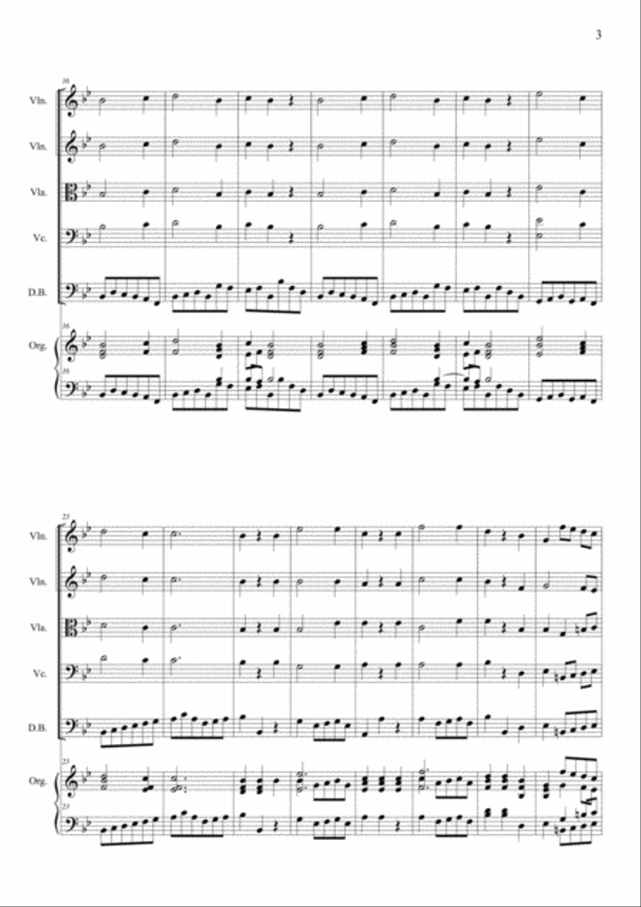 REGINA COELI LAETARE - F. Schubert - Arr. for String Quintet and Piano/Organ Small Ensemble scores gallery preview page 3