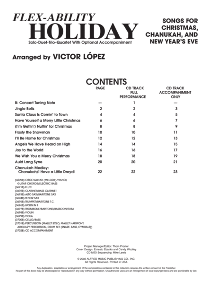 Flex-Ability Holiday -- Solo-Duet-Trio-Quartet with Optional Accompaniment