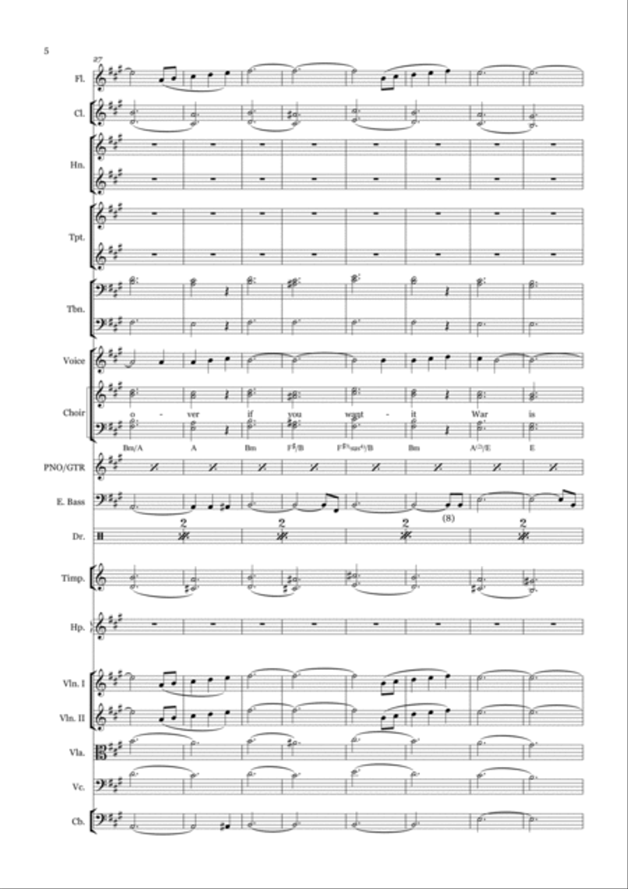 Happy Xmas (war Is Over) Full Orchestra scores gallery preview page 5