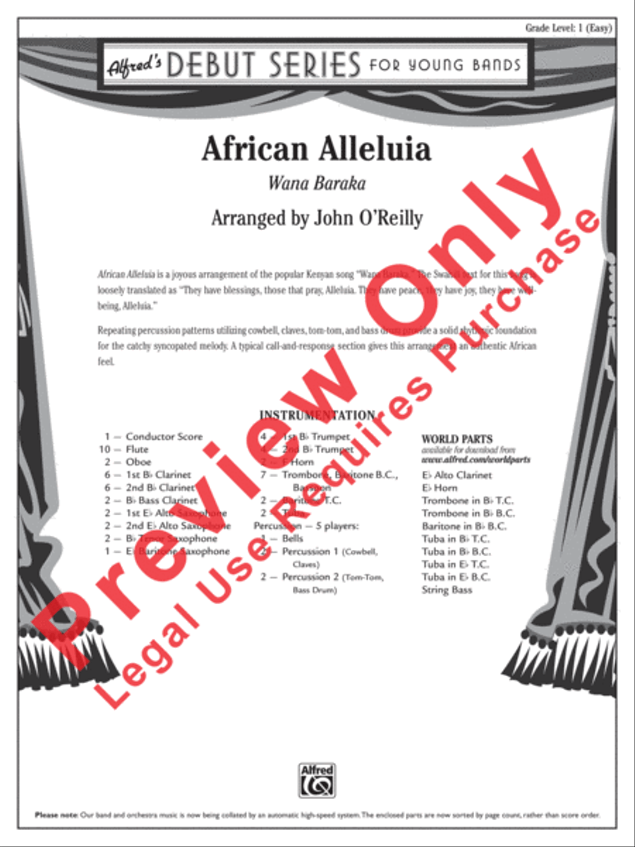 African Alleluia Concert Band scores gallery preview page 2