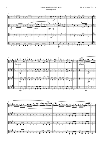 Rondo Alla Turca by Mozart for Viola Quartet image number null