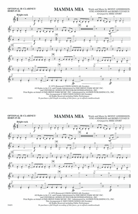 Mamma Mia: Optional Bb Clarinet/Horn in Bb