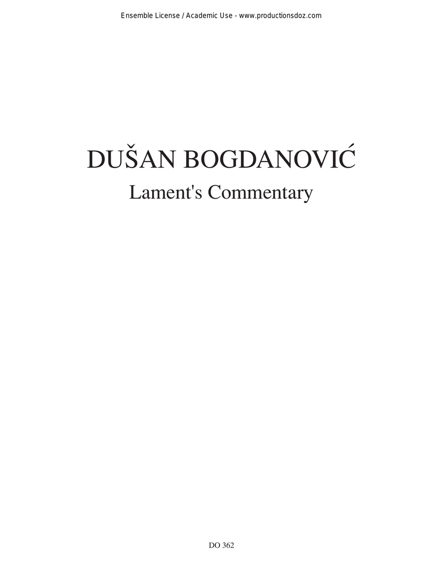 Lament's Commentary