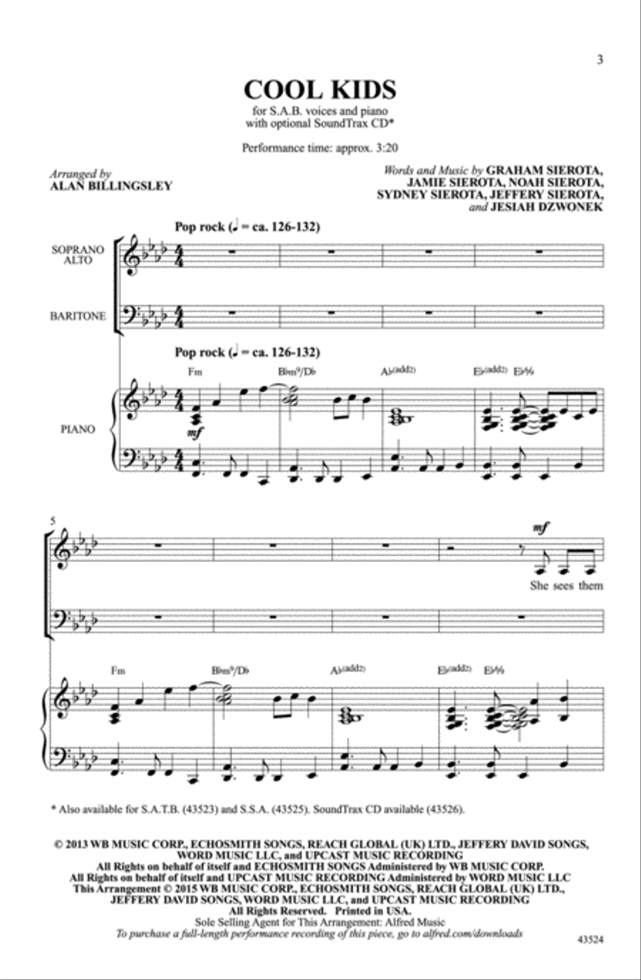 Cool Kids Cool Kids Choir scores gallery preview page 1