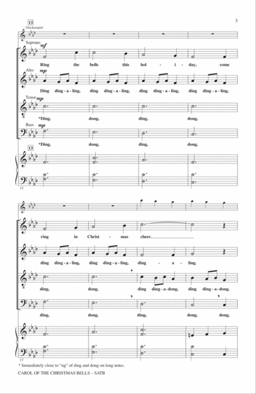 Carol Of The Christmas Bells 4-Part scores gallery preview page 2