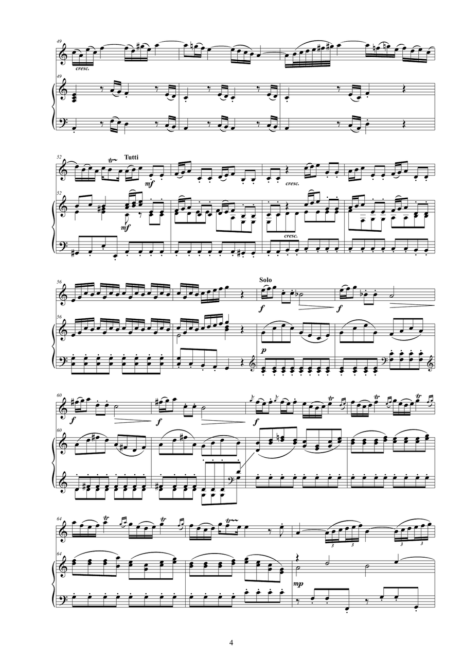 Vivaldi - Oboe Concerto in C major RV 451 for Oboe and Piano Piano scores gallery preview page 4