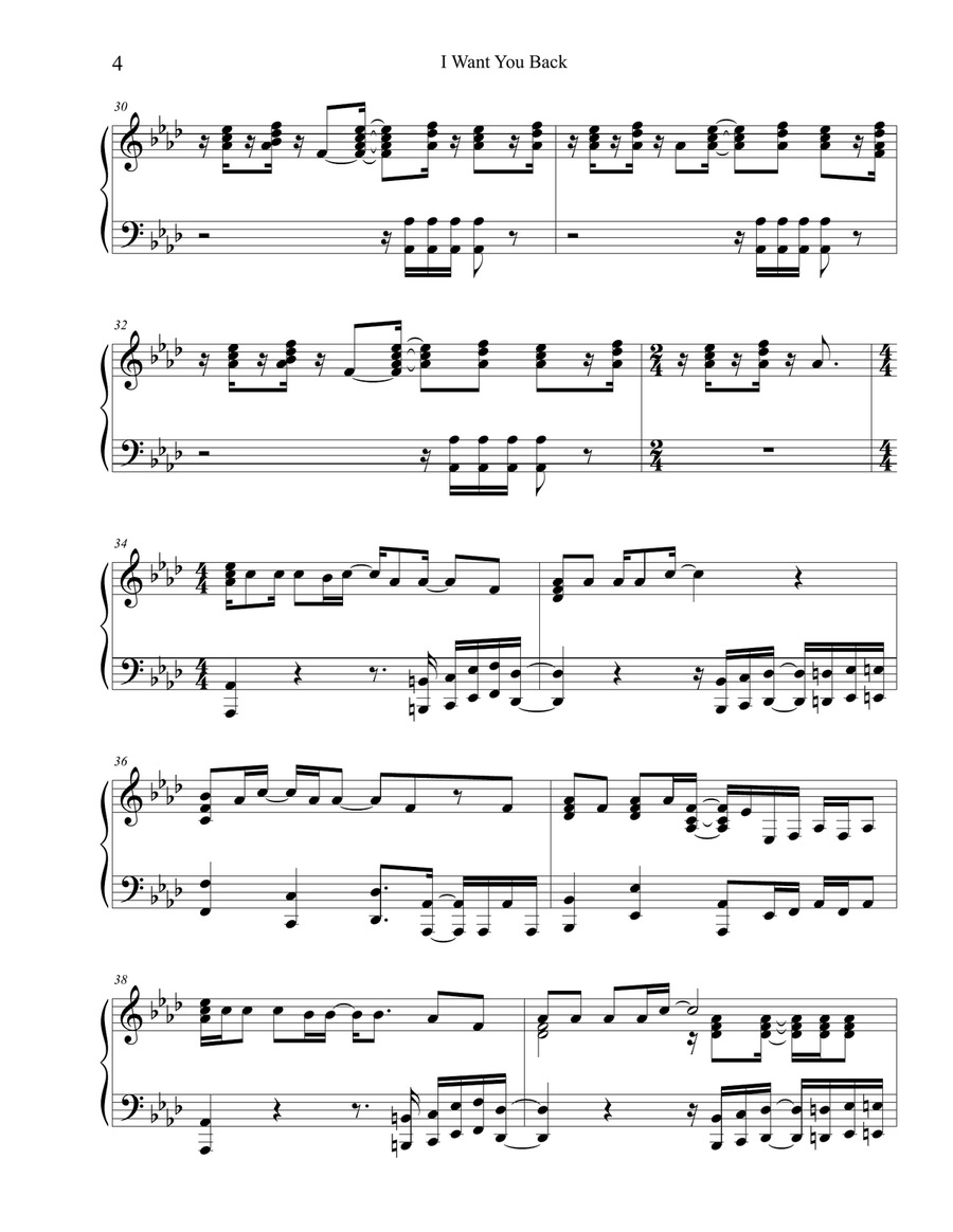I Want You Back Piano Solo scores gallery preview page 4