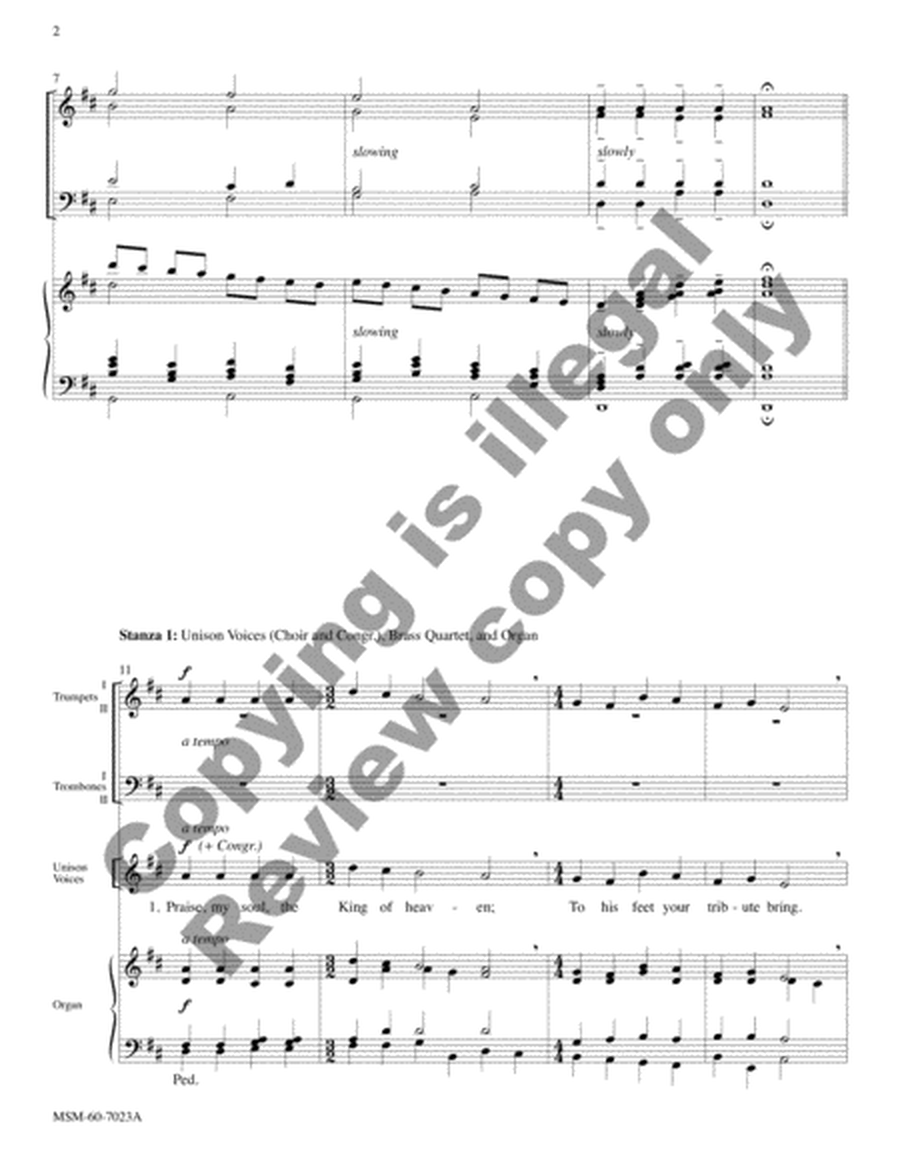 Praise, My Soul, the King of Heaven (Full Score) image number null