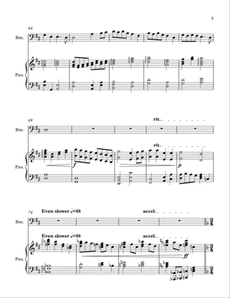 A Medley of Favourite Hymns (bassoon and piano) A Medley of Favourite Hymns (bassoon and piano) Bassoon Solo scores gallery preview page 5