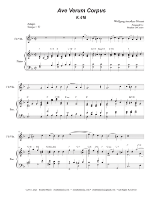 Book cover for Ave Verum Corpus (Flute or Violin solo - Piano Accompaniment)