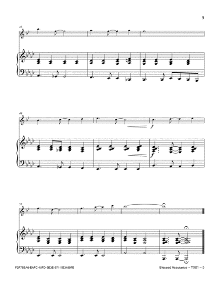 Blessed Assurance Tenor Saxophone scores gallery preview page 5