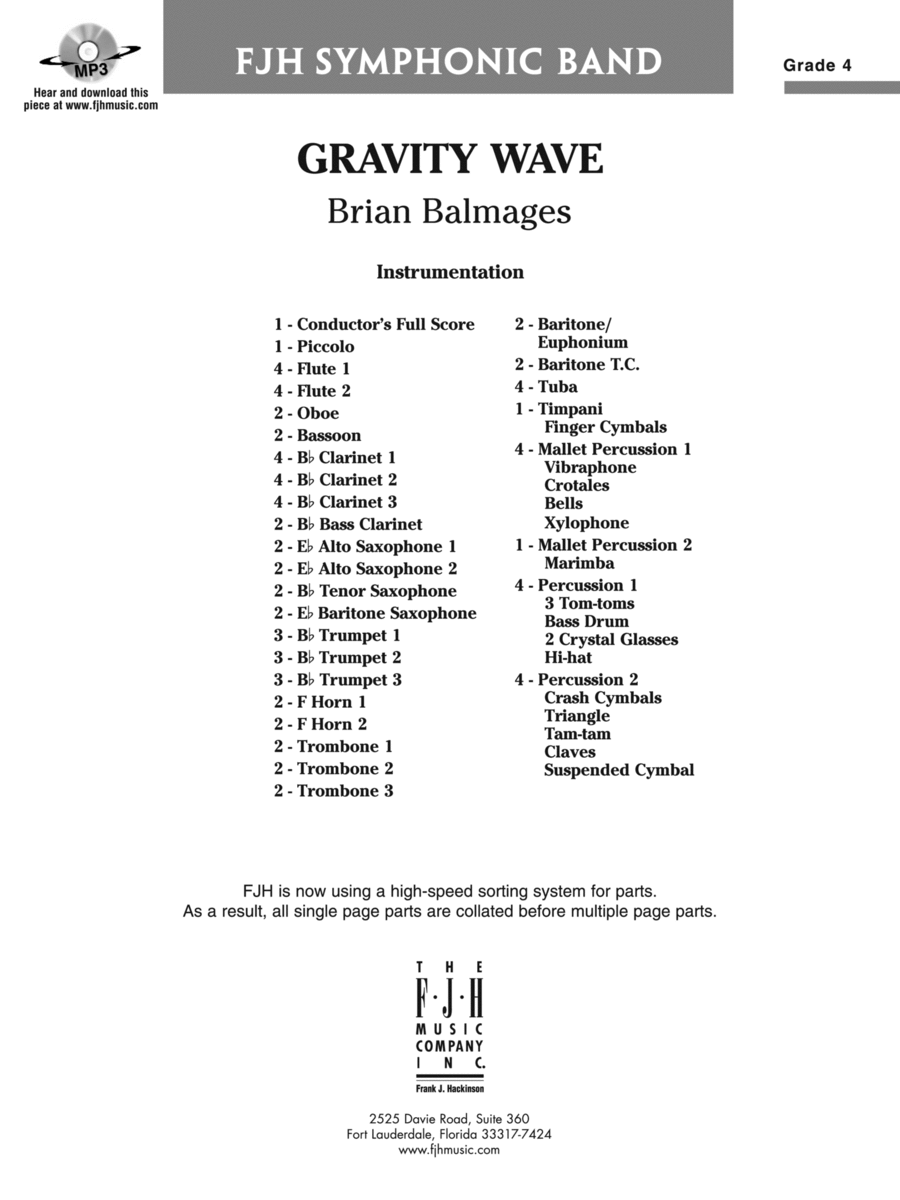 Gravity Wave: Score Concert Band scores gallery preview page 1