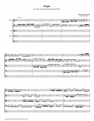 Fugue 06 from Well-Tempered Clavier, Book 2 (String Quintet)