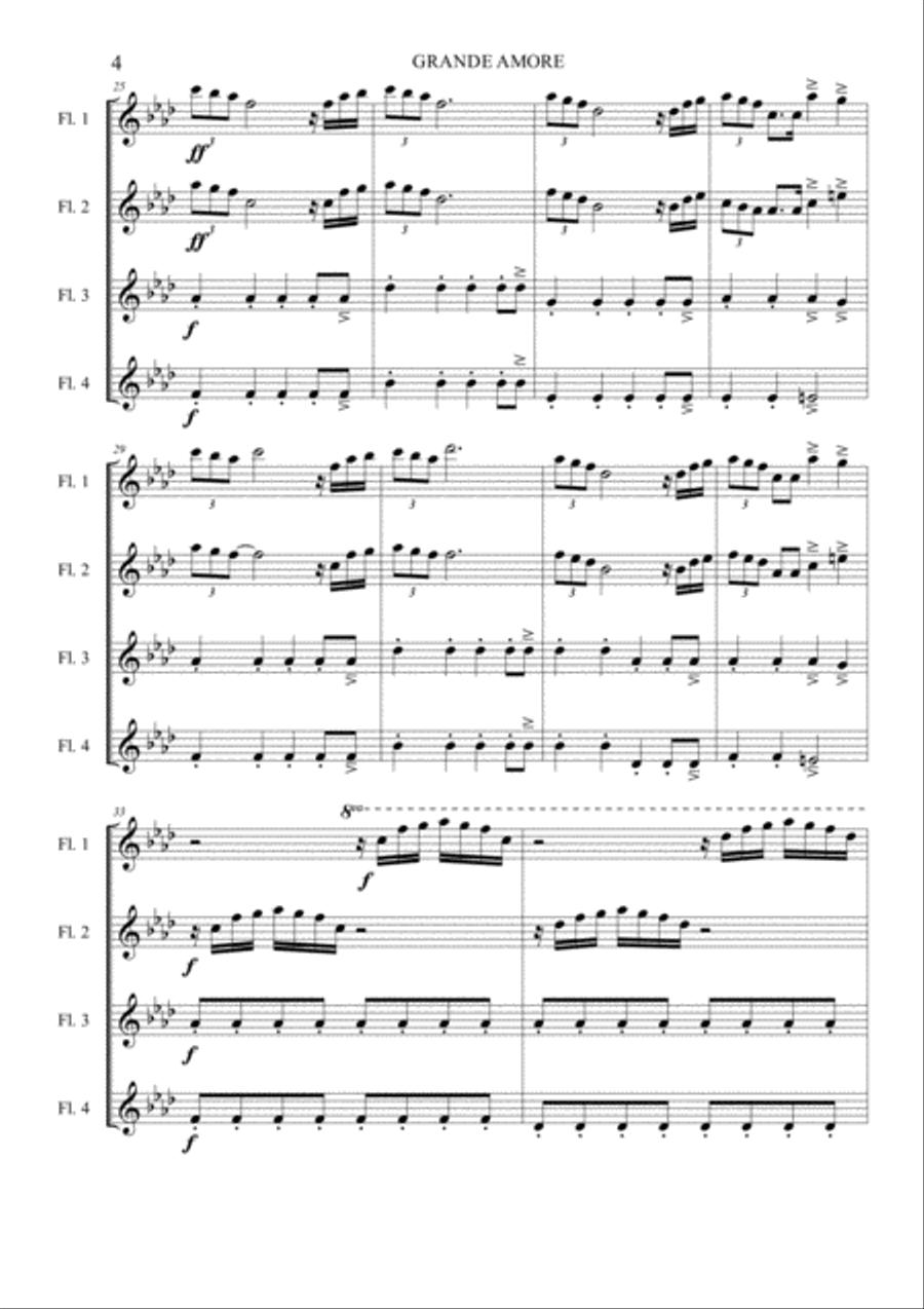 Grande Amore Flute Solo scores gallery preview page 4