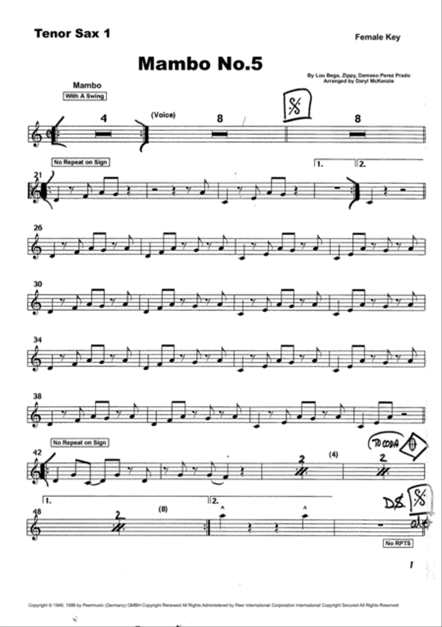 Mambo No. 5 (a Little Bit Of...) Jazz Ensemble scores gallery preview page 3