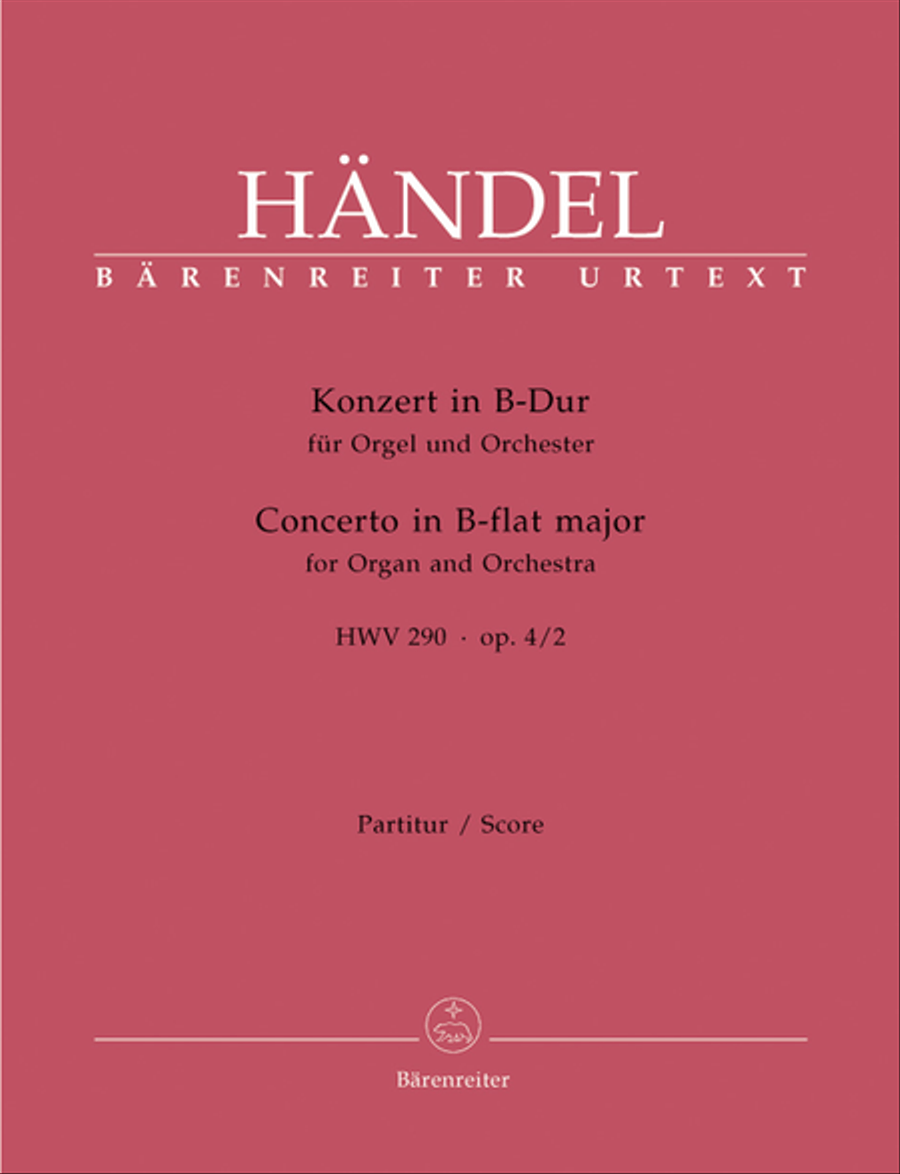 Concerto for Organ and Orchestra B flat major, Op. 4/2 HWV 290 Orchestra scores gallery preview page 1