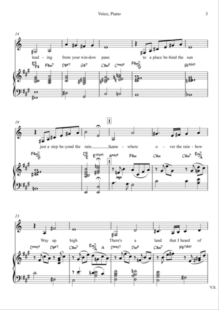 Over The Rainbow Voice scores gallery preview page 3