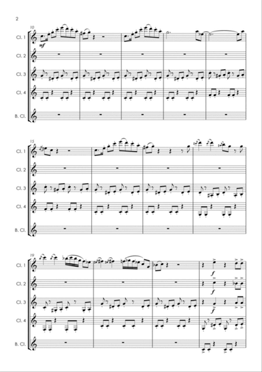 Baby Elephant Walk from the Paramount Picture HATARI! Clarinet Quintet scores gallery preview page 4