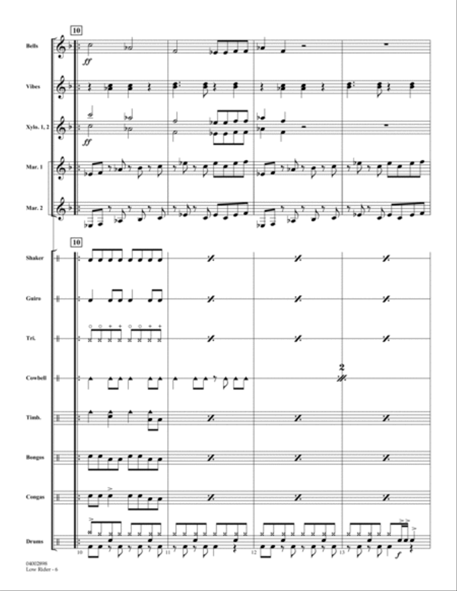 Low Rider - Full Score Low Rider - Full Score Percussion Ensemble scores gallery preview page 6