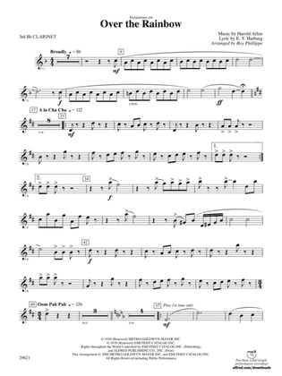 Over the Rainbow (from The Wizard of Oz), Variations on: 3rd B-flat Clarinet