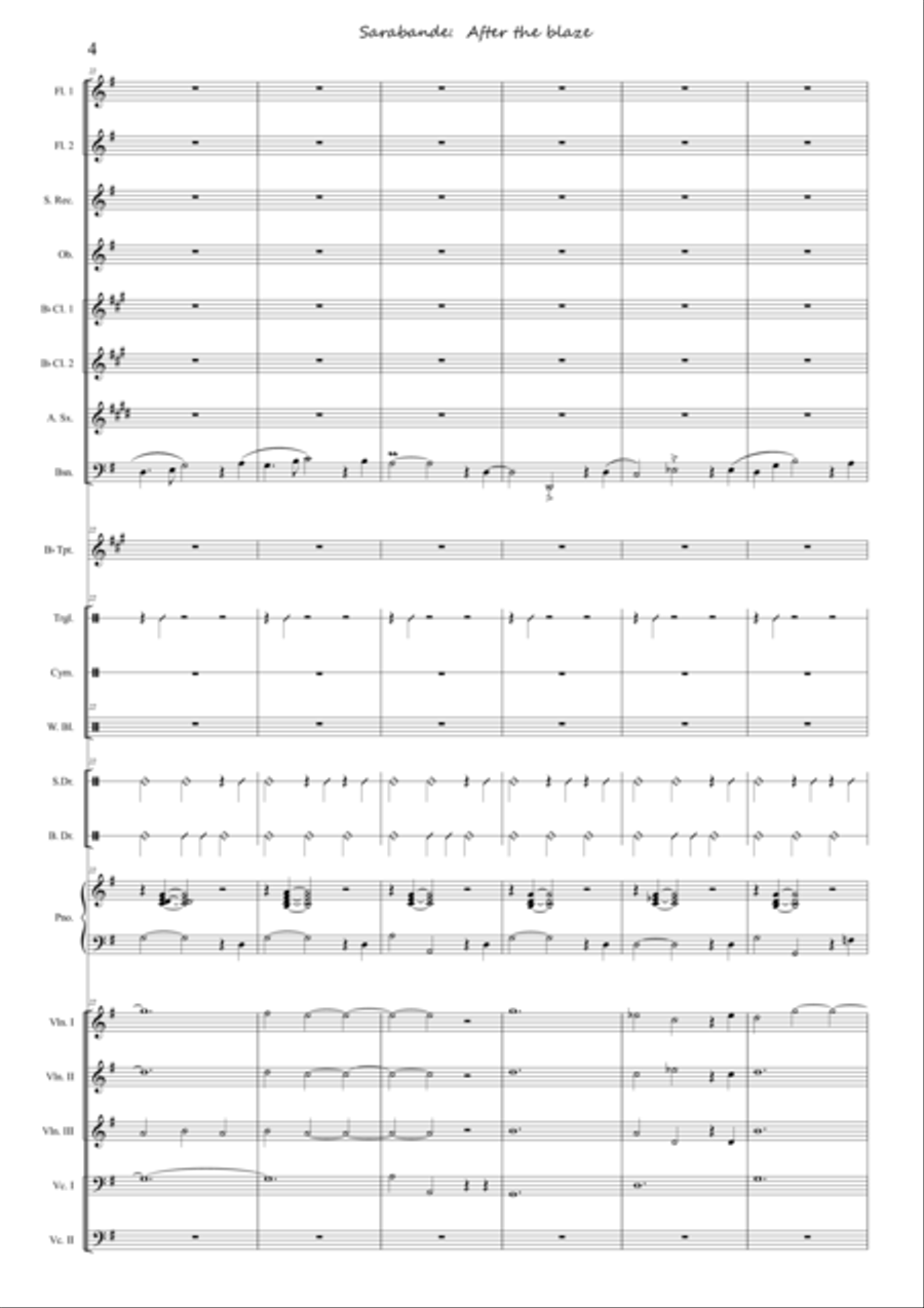 Suite , Sweet Cape Town - 3 Sarabande After the Blaze Concert Band scores gallery preview page 4