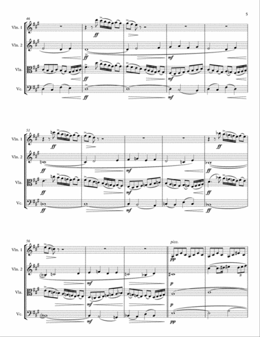 Pavane, Op. 50 for String Quartet String Quartet scores gallery preview page 5