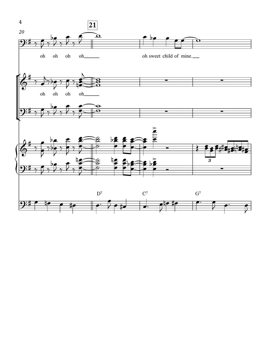 Sweet Child O' Mine Divisi scores gallery preview page 4