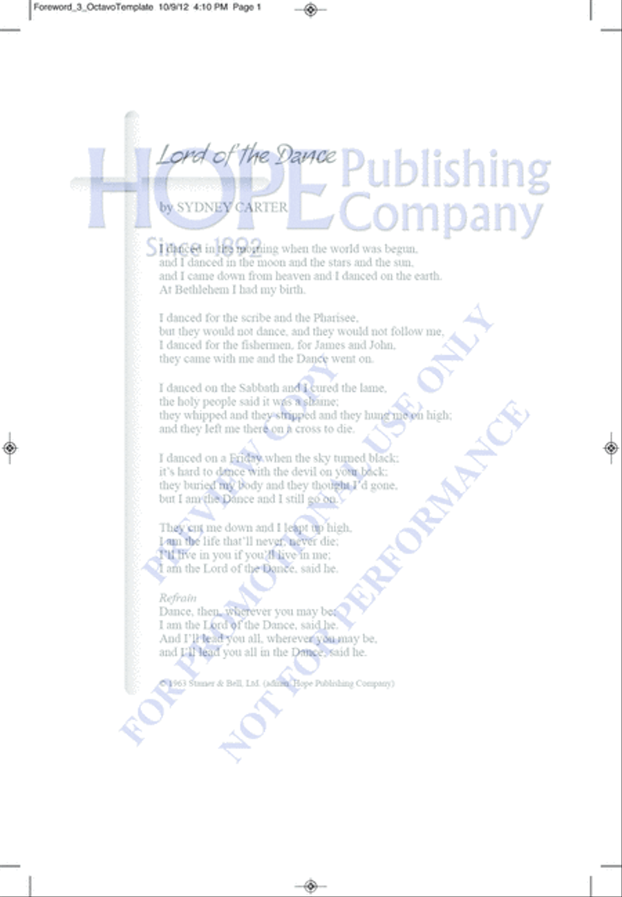 I Am the Lord of the Dance 4-Part scores gallery preview page 2