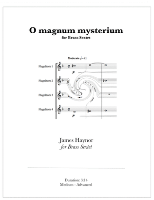 Book cover for O magnum mysterium for Brass Sextet