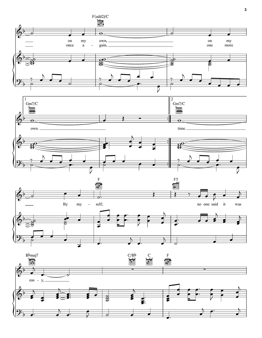 On My Own On My Own Acoustic Guitar scores gallery preview page 3