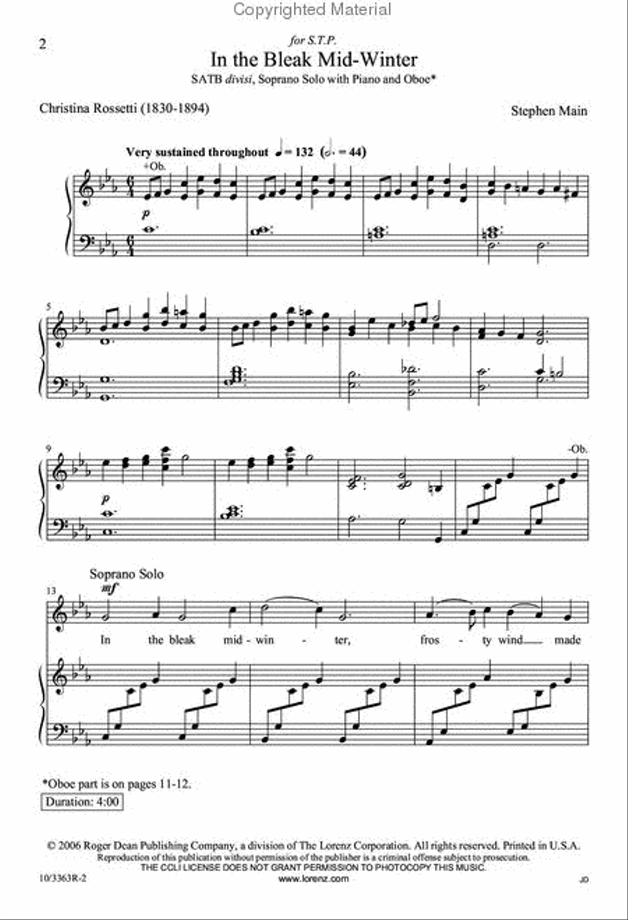 In the Bleak Mid-Winter Divisi scores gallery preview page 2